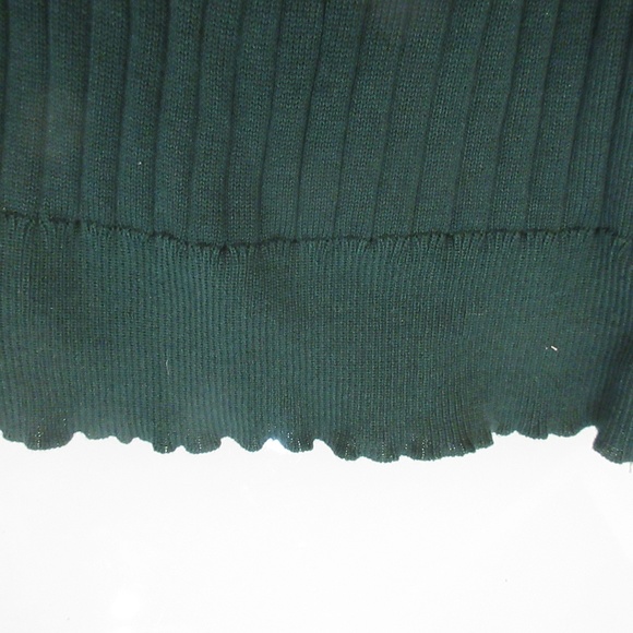 Green Ribbed Sweater Top - Picture 3 of 4